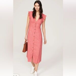 Marine Layer Camila Midi Dress-Coral